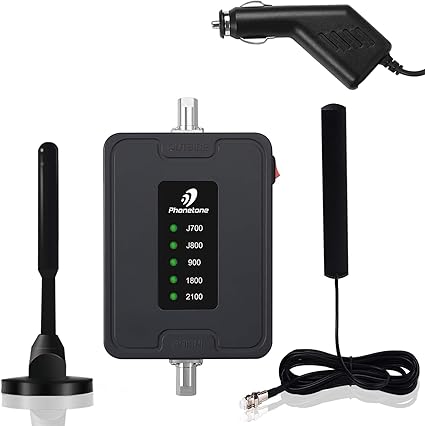 Amazon Phonetone 5 Band 車用携帯電話信号増幅器 45db 電波ブースター 日本のsoftbank Docomo Au 携帯キャリアに増幅するブースター700 800 900 1800 2100mhz Phonetone 中継局 リピーター