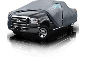 DOZENTRO Ford F250 Truck Cover Custom Fit 2001-2025 Crew Cab Short Bed(6.8') with Door Zipper, 10 Layers Outdoor Heavy Pickup Truck Cover Waterproof All Weather, Wind Dust Sun Protector.