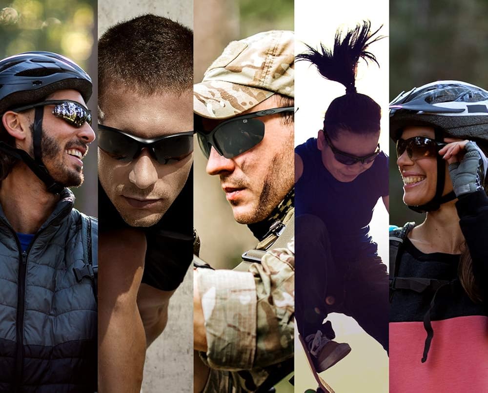 Polarized UV400 Sport Sunglasses Anti-Fog Ideal for Driving or Sports Activity (Black, Grey): Clothing