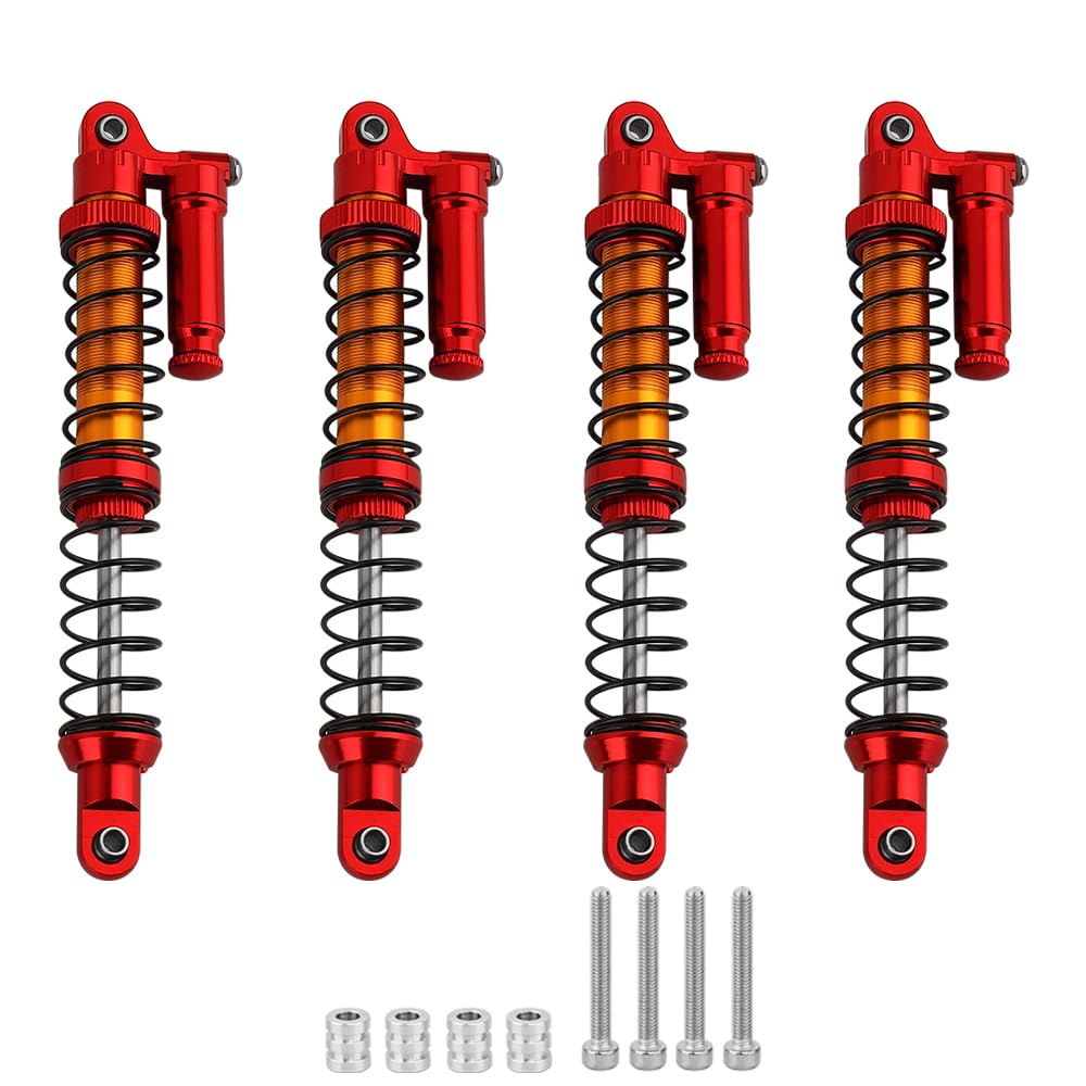 Photo 1 of RZXYLRC Metal Adjustable Piggyback Shock Absorber Oil Damper for 1/10 RC Crawler Axial SCX10 i ii iii PRO Capra Tamiya CC01 D90 TRX4 HPI Upgrades (red, 110mm)