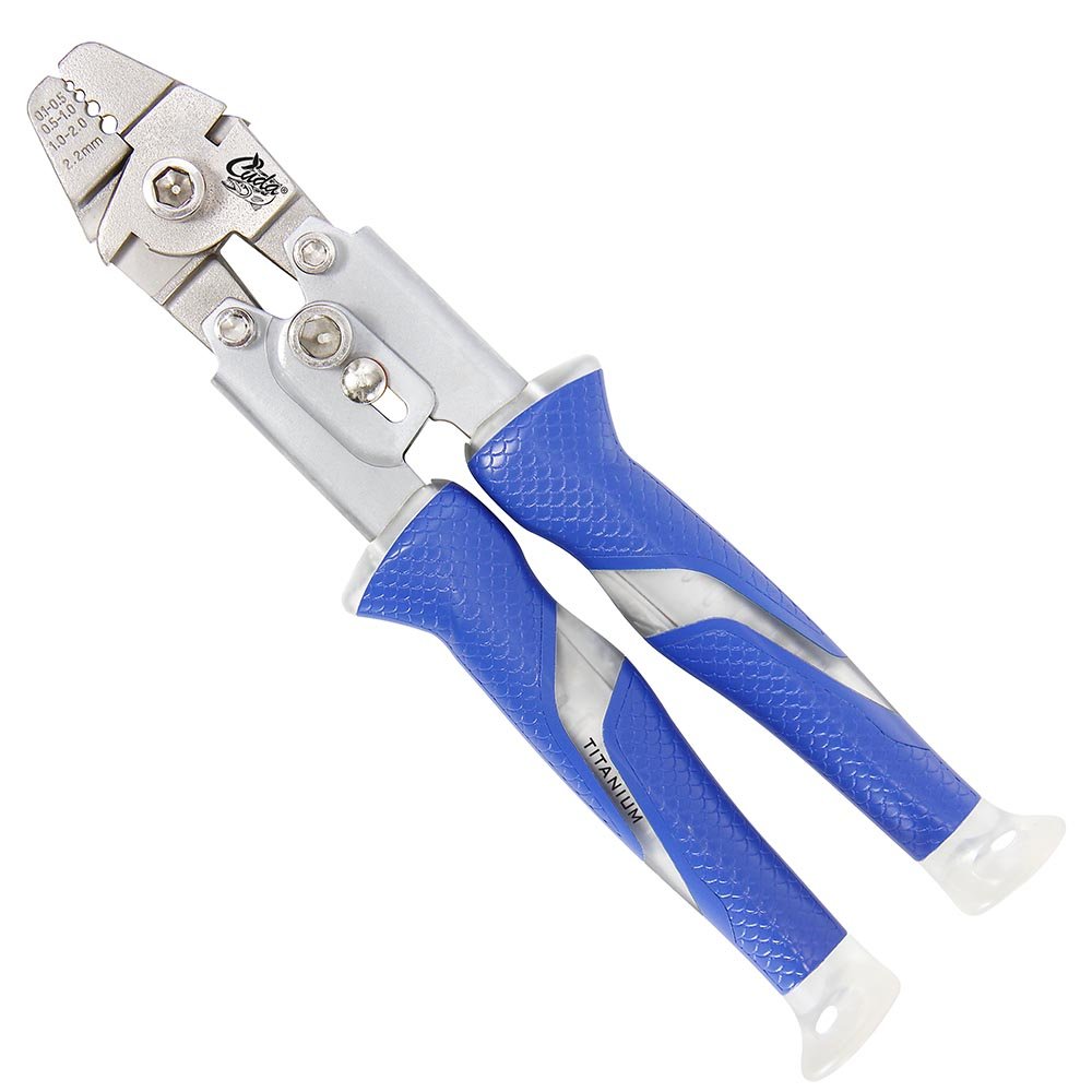 Cuda Titanium Bonded Crimper - Blue, 11-Inch