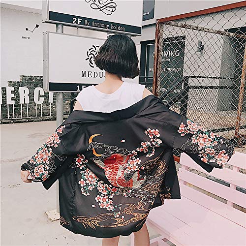 Rucan Women Open Cape Chinese Style Coat Blouse Kimono Jacket Cardigan