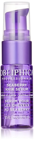 OBLIPHICA SEABERRY LEAVE IN HAIR SERUM FOR MEDIUM & COURSE HAIR – VITAMINS AND OMEGAS FOR FRIZZ FREE & NOURISHED HAIR – HAIR SERUM FOR DRY HAIR AND GROWTH – 0.5 FL OZ