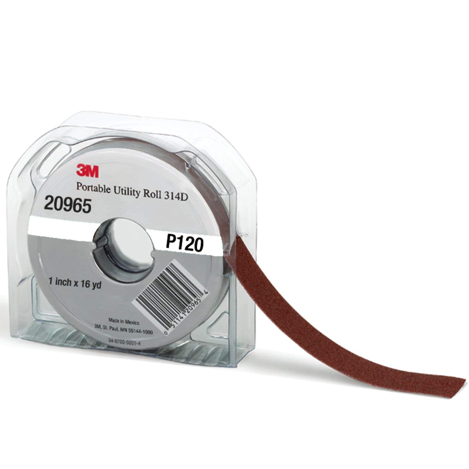 3M Portable Utility Cloth Roll 314D, 1 in x 12 yd P80 J-weight