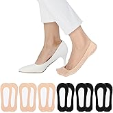 Wanmu Nylon No Show Socks Womens, 6 Pairs Ultra Low Cut Liners Non Slip Footies for Size 5-7 Hidden Invisible Socks for Flat Loafer