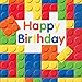 Building Block Party Supplies | Includes Paper Plates, Cups, Napkins, Tablecloth and Banner | Tableware for Brick and Construction Themed Birthday Parties | Boys Birthday Party Decorations Serves 16