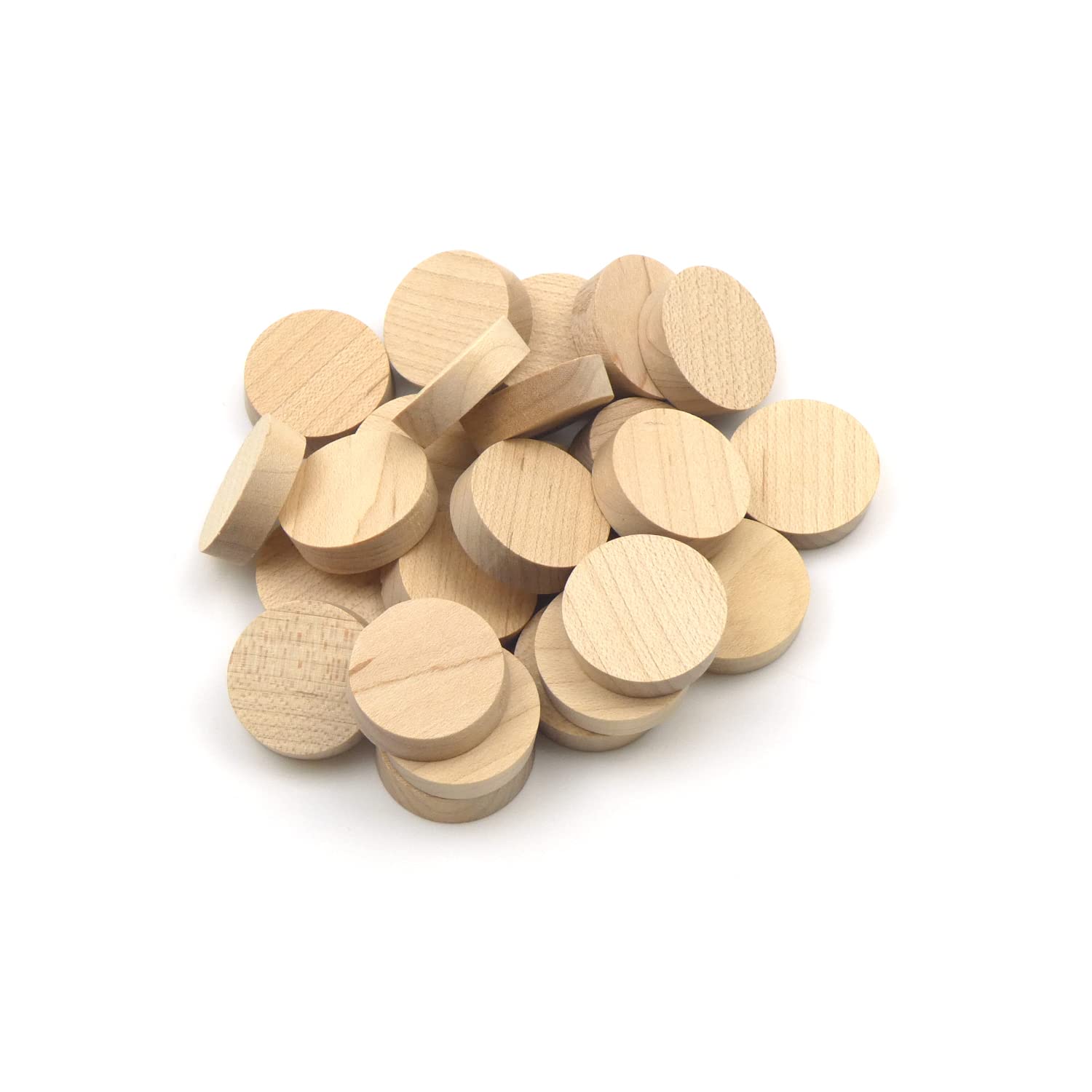 1" - 25.4mm Maple Flat Head Cross Grain Plug - Pack of 25