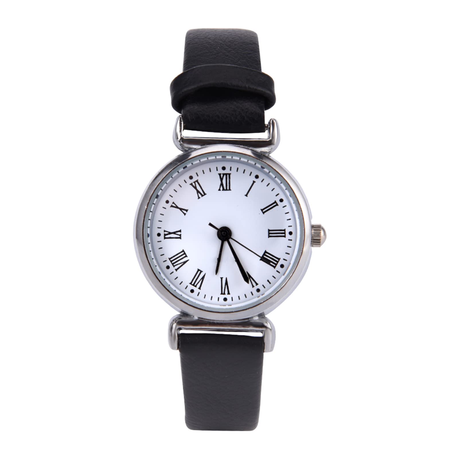 FILFEEL Women Dress Watch, Exquisite Small Simple Fashion Watch Retro Leather Mini Wristwatch(Black)