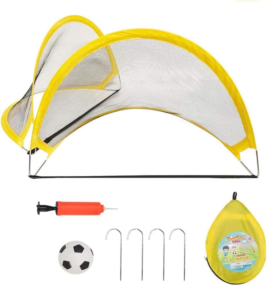 PIETFIU Pop Up Soccer Goal Kids Soccer Net for Backyard, Easy Fold-Up Soccer Training Net with Carrying Bags, children Soccer Goals Instant Soccer Play Portable 4 FT－Kids Soccer Training Nets Set of 2 : Sports & Outdoors