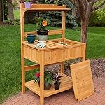 Coral Coast Gardener's Choice Fir Wood Potting Bench