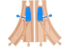 Totority 2pcs Wooden Train Track Connectors Switch Track Accessories Wooden Train Sets Compatible with Major Brands Kids' Imaginative Play