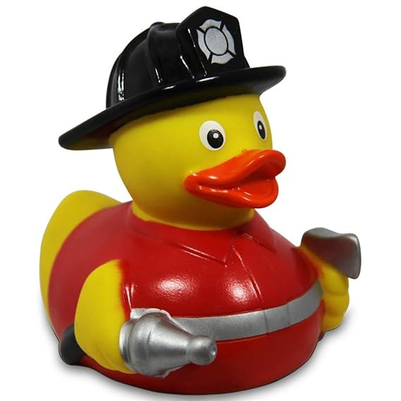HC-Handel 916592 Vinyl Badeente Jugend Feuerwehr Gummiente 8 cm