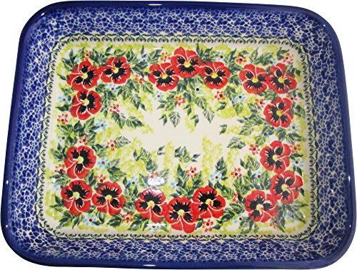 Boleslawiec Stoneware Polish Pottery Unikat Medium Lasagna Baker, Eva's Collection 