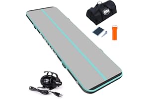 BEYOND MARINA Air Gymnastics Tumble Track 4/8 inches Thickness Inflatable Tumbling 10ft/13ft/16ft/20ft Air Mats for Home Use Training/Cheerleading/Yoga/Water with Electric Pump
