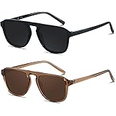 ANDWOOD Square Aviator Sunglasses Polarized Mens Womens UV Protection Sun glasses