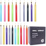 Laskey 1/2 Inch Diameter x 5 Inch Tall Unscented Assorted Colors Mini Chime Spell Taper Candles, Set of 50