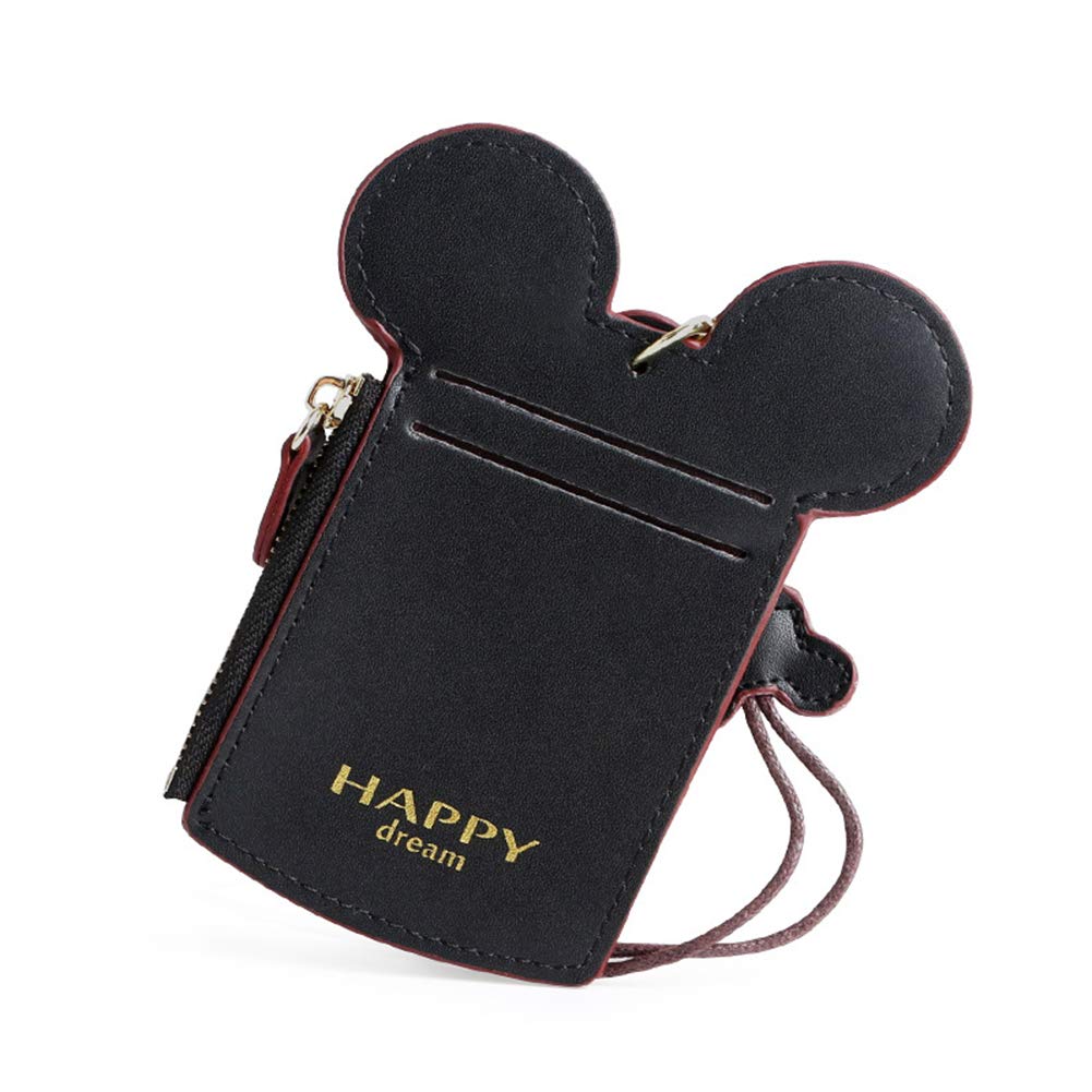 7 Colors Fashions New Leather Oyster Baby Travel Card Bus Pass Holder Wallet Rail Card Cover Case (Black)