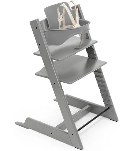 High Chair Tray Compatible with Stokke Trip Trap Chair, Glossy Gray - Ergonomic Curved Design