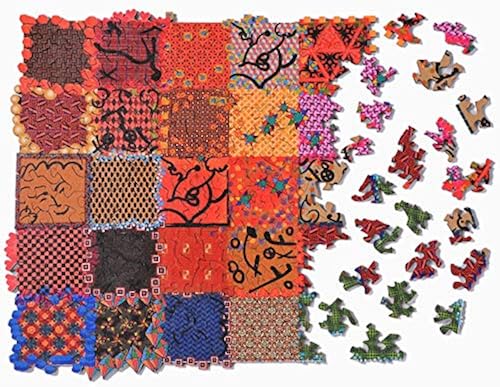 Hartmaze Wooden Jigsaw Puzzles-Brilliant Cells And Chequers 167 Truly Unique Pieces Small Square Shape Best Choice For Adults And 8 Years Age Up Teens