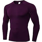 Queerier Men's Long Sleeve Compression Shirts Athletic Workout Sports Undershirt Base Layer Top