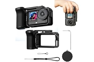 Handle Grip Kit for DJI Osmo Action 6 with Cage, Plastic Protective Frame with Handle for Osmo Action 6 Camera Cage Handle Co