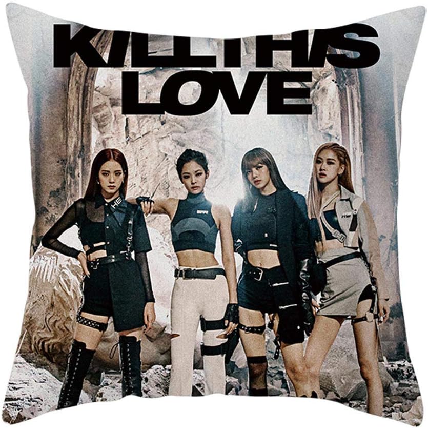 HomMall Kpop Blackpink New Album Kill This Love and Twice Fancy You Square Throw Pillow Case Cushion Cover, 18x18 inch(H01)
