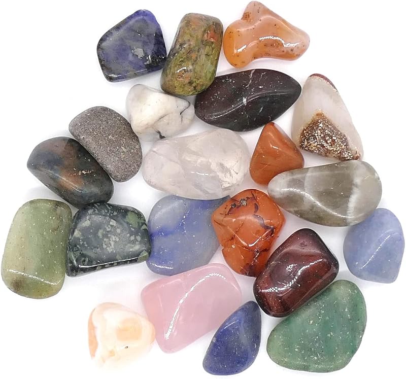 The Bead Shop Polished Tumblestone Gemstones 100g Medium Mix 18–21 Stones