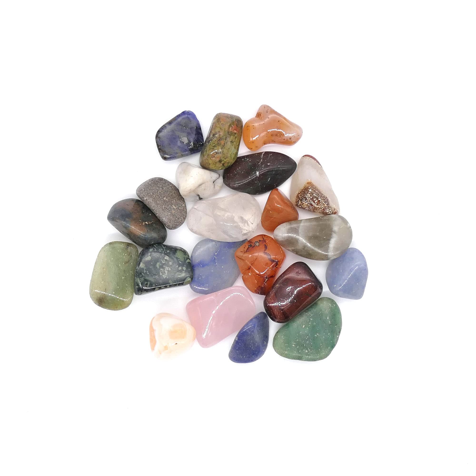 The Bead Shop Polished Tumblestone Gemstones, Pocket Reiki Chakra, Medium Mix, 100g Pack (18–21 Stones, Size: 15–25mm)