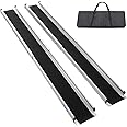 Ruedamann 6FT Telescoping Wheelchair Ramp, Usable Width 6.1", 600Lbs Capacity, Adjustable Wheelchair Ramp, Aluminum Non-Skid Ramps for Home, Steps, Stairs, Doorways, Portable Handicap Ramp, 2 Packs