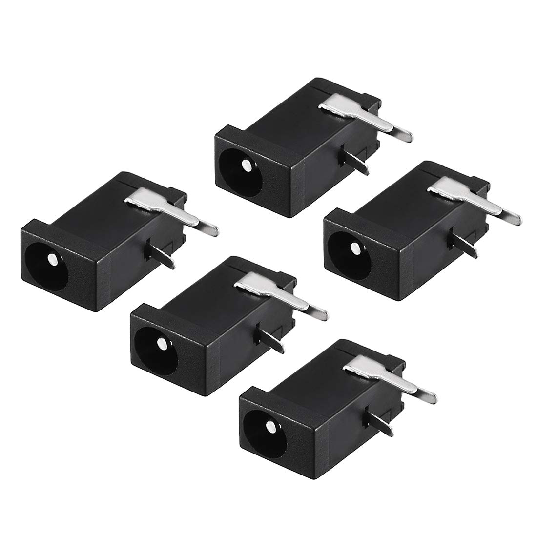 sourcing map DC-002 3.5mmx1.3mm DC Power Jack Plug 3 Pin Female Socket Connector 5pcs