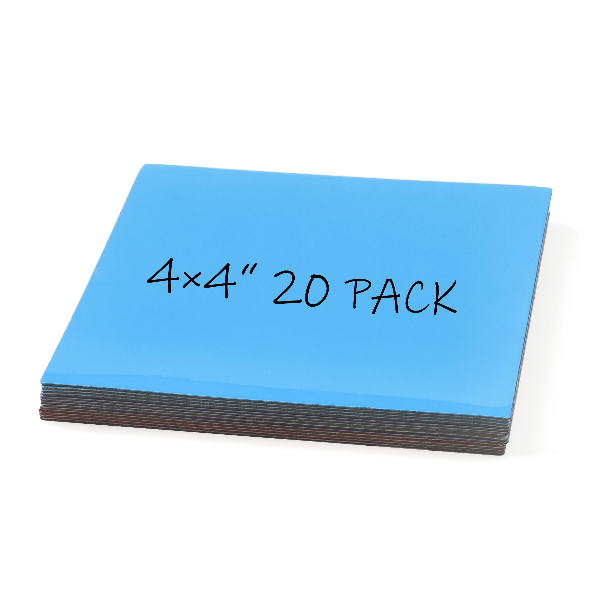 Realth Magnetic Dry Erase Labels | 20 Pcs 10CM x 10CM Blue | Reusable Erasable Write | for Classroom Home Office Whiteboard Refrigerator Crafts Name Tags (RML3530B)