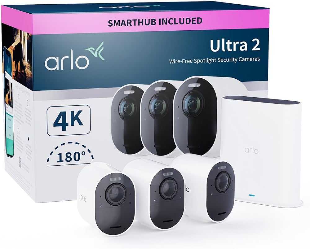 Arlo Ultra 2 Security Camera Outdoor 4K Wireless 6-Month Battery Kit 3