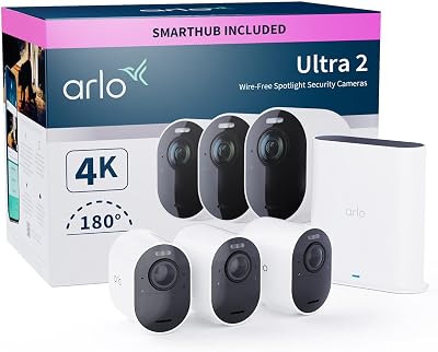 Arlo Ultra 2 Security Camera Outdoor 4K Wireless 6-Month Battery Kit 3