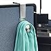 mDesign Modern Metal and Plastic Office Over The Cubicle Storage Organizer Hooks - Wall Panel Hangers for Hanging Accessories, Coats, Hats, Purses, Bags, Keychain - 4 Pack - Clear/Brushed