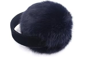surell Rabbit Fur Women’s Earmuff with Velvet Band - Furry Ear Warmer - Thick Plush Outdoor Headwear for Cold Weather