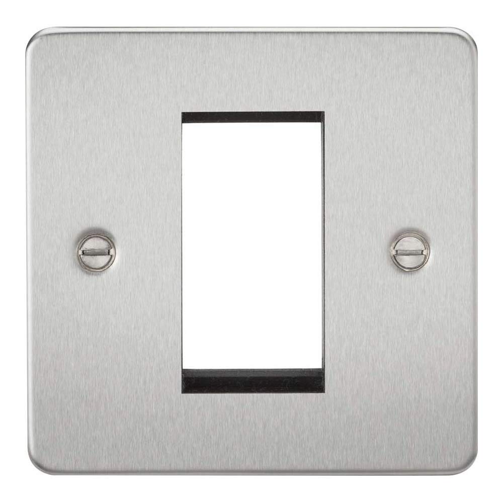 Knightsbridge FP1GBC Flat Plate Modular Faceplate, Brushed Chrome, 1G