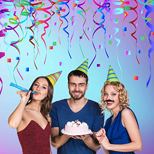 Whaline 60 Piece Fake Mustache Self Adhesive Costume Novelty Mustaches For Party Supplies, Masquerade & Performance (Multicolor)