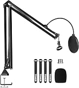 TONOR T30 Microphone Arm Stand with Pop Filter, 360° Rotation, 2kg Load view 1
