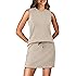 WIHOLL Two Piece Skirt Sets for Women Summer Vacation Outfits Tennis Skirt Crew Neck Top Versatile Lounge Sets