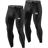 MEETYOO Men's Standard Compression Pants, Cool Dry Sports Workout Running Tights Leggings, Black+Black, Small