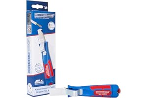WEICON Cable Stripper No. 4-28 H | Cable stipping Tool with Hooked Blade | Adjustable Cutting Depth | dismantling of Round Ca