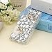 Mavis's Diary iPhone X Case, iPhone Xs Case, Full Edge Protective Plastic Case, 3D Handmade Crystal Clear Bling Diamonds Shiny White Rhinestone Gold Crown Plush Fox Hard PC Cover for iPhone X/Xs