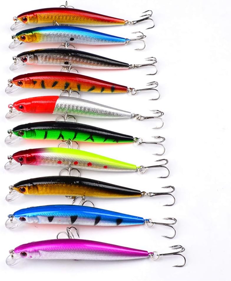 OriGlam 10pcs Fishing Lures, Life-Like Swimbait, Minnow Hard Lure Bass Trout Baits Kit - Image 4