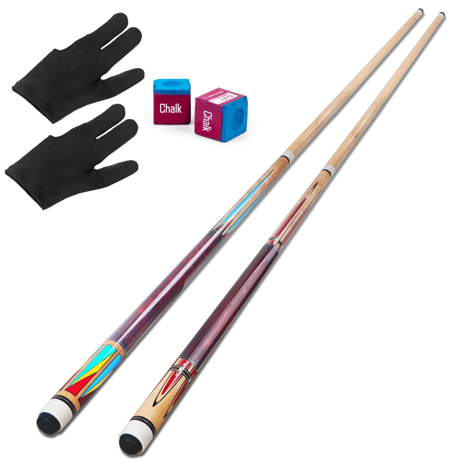Aklot Pool Cue,Pool Cues Set of 2 Pool 58" Cue Sticks Pool Cues Adult Canadian Maple Wood Cue Stick Pool Cues Adult 18 19 20 21 oz