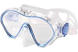 Fpxnb Kids Swim Mask, Swimming Goggles with Nose Cover, Snorkel Mask Diving Mask for Scuba Snorkeling, Anti-Fog Lens Waterproof Socket 180° View Angle Face Mask for Youth Children Junior Teens