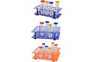 LSVERDE 3 Pack Test Tube Rack Centrifuge Tube Holder for 10mL 15mL 50mL, Detachable Plastic Stand 128 Well