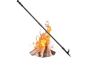 BeBecome Fire Poker for Fire Pit, 46 Inch Extra Long Portable Campfire Poker for Fireplace, Camping, Wood Stove, Outdoor and Indoor Use, Rust Resistant Stainless Steel Black Finish (1 Pac)