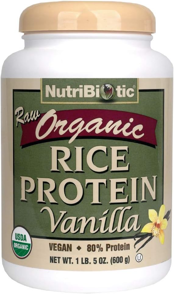 Nutribiotic - Organic Vegan Rice Protein Vanilla Powder - 1 lbs. 5 oz.: Health & Personal Care