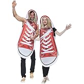 Megartico Adult Sneaker's Costume for Couple Funny Halloween Party Costumes 2pcs Women Men Pair of Red Canvas Shoe Outfits