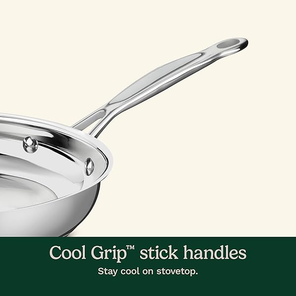 CUISINART 17-PIECE STAINLESS STEEL COOKWARE SET, CHEF’S CLASSIC STEEL COLLECTION WITH PURE ALUMINUM CORE FOR QUICK AND EVEN HEAT, COOL GRIP HANDLES, DISHWASHER SAFE, 77-17N